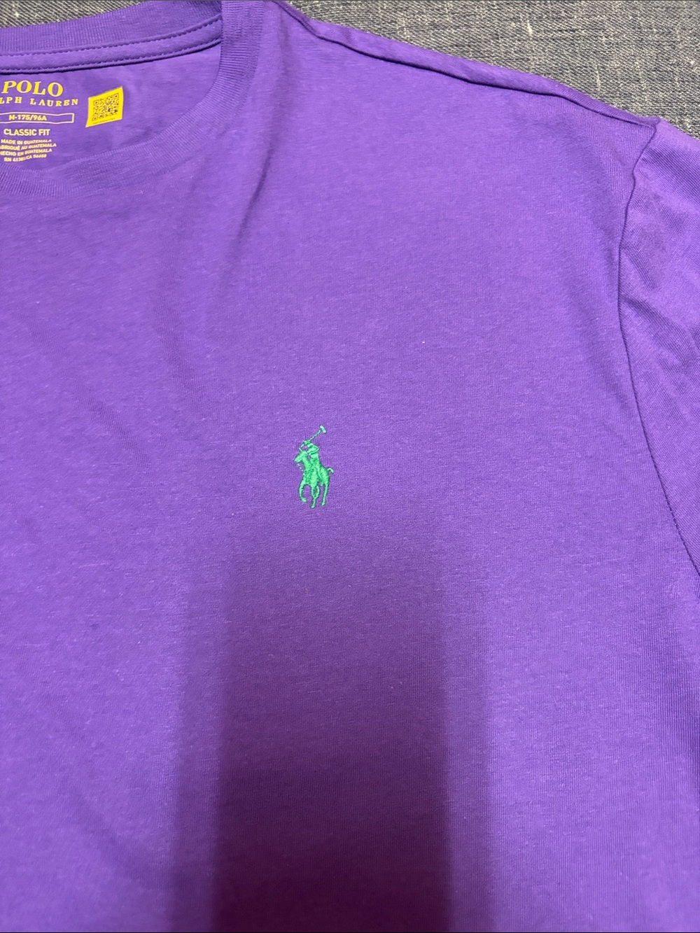 Polo by Ralph Lauren Bright Purple Crew Neck Tee with Green Pony Size M NWOT - Picture 5 of 8